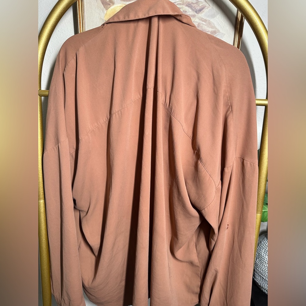 Rust Button-Up Blouse - Picture 2 of 2